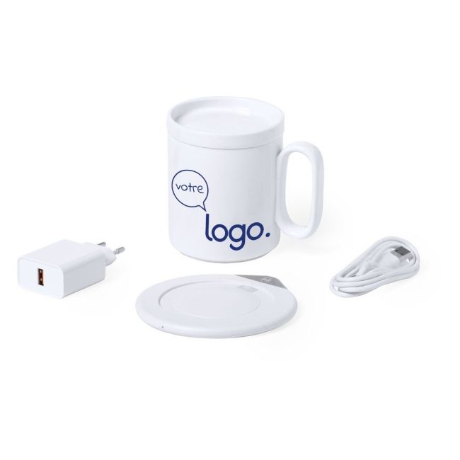 Tasse céramique et son chauffe tasse-chargeur personnalisé 350ml- Kalan