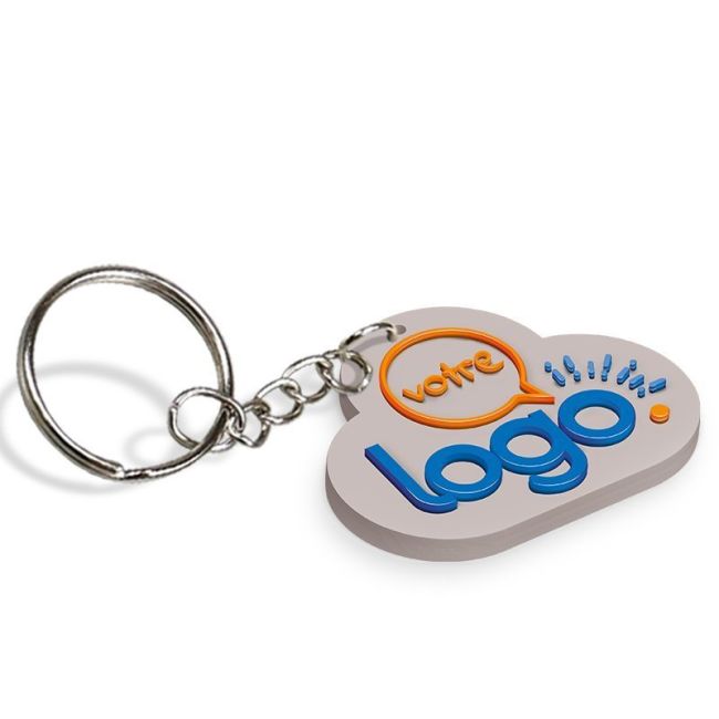 Porte-clés personnalisé en PVC souple 2D - de 61 à 70mm
