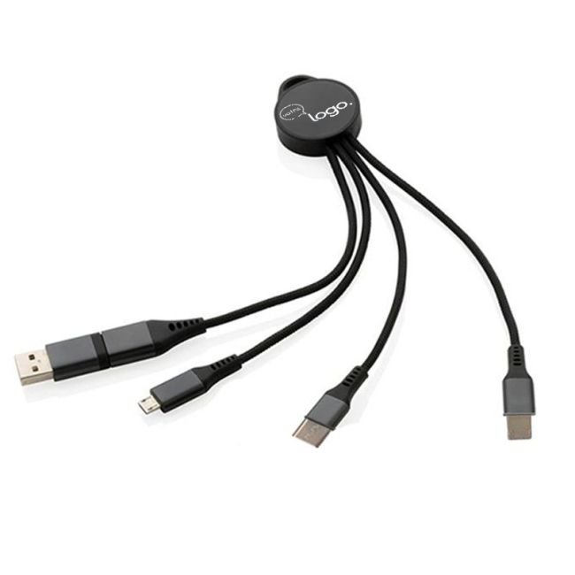 Câble de chargement 6-en-1 publicitaire en aluminium recyclé RCS Terra