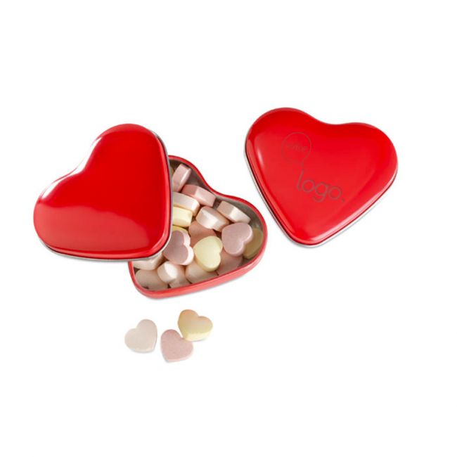 Boîte coeur avec bonbons publicitaire LOVEMINT