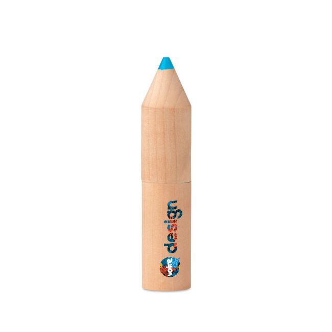 Étui de 6 crayons de cire étiquette numérique personnalisée.