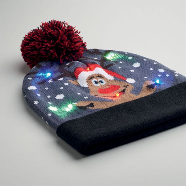 Bonnet de Noël tricoté avec LED personnalisé SHIMAS LIGHT