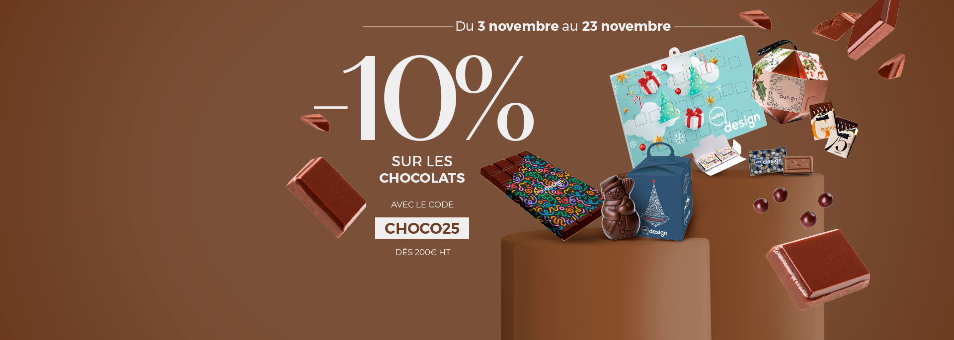 -10% sur le chocolat jusqu'au 23/11/2025
