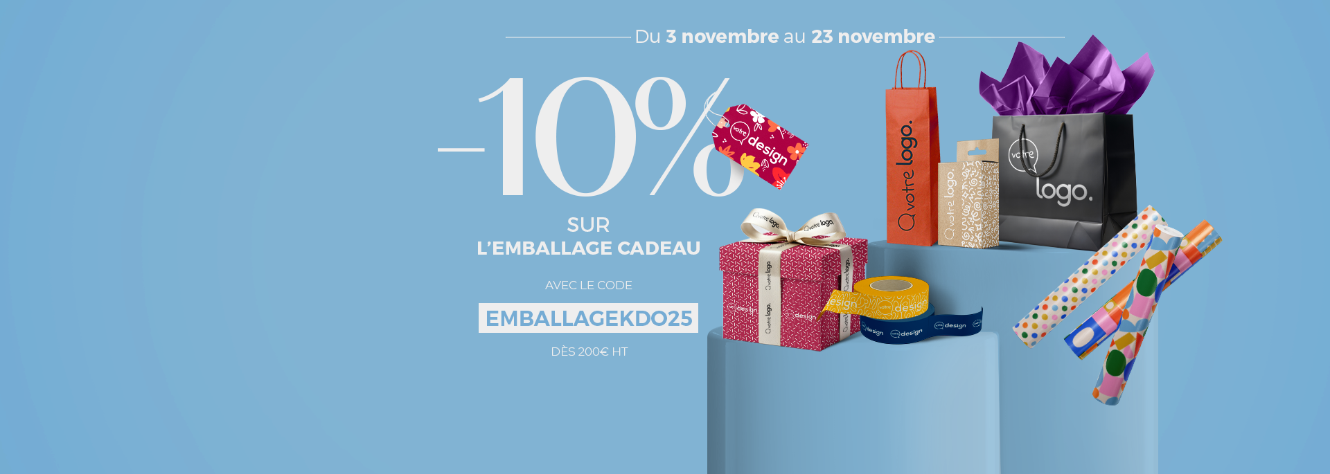 -10% sur les emballages cadeaux jusqu'au 23/11/2025
