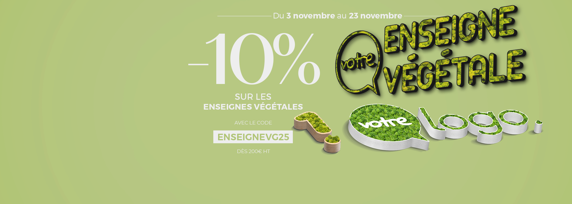 -10% sur les enseignes végétales jusqu'au 23/11/2025