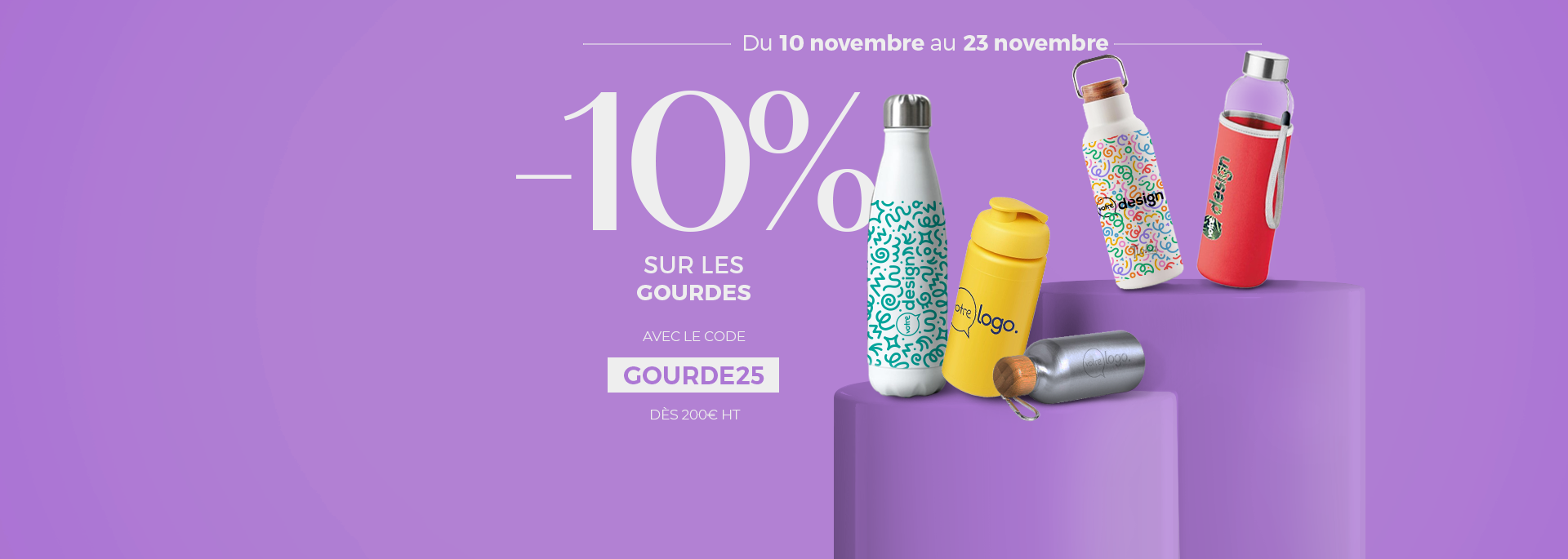-10% sur les gourdes jusqu'au 23/11/2025