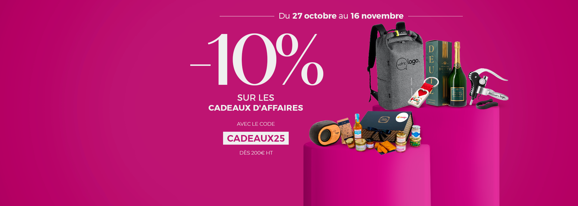 -10% sur les cadeaux d'affaires jusqu'au 16/11/2025