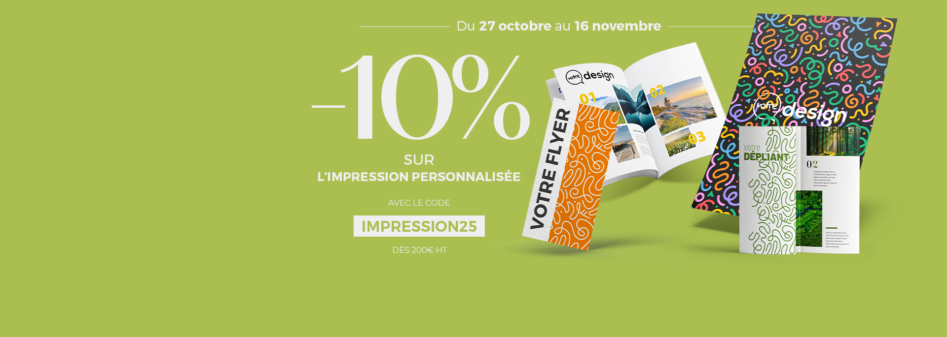 -10% sur l'impression personnalisée jusqu'au 16/11/2025